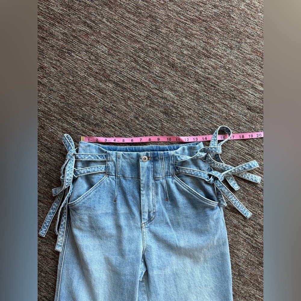 NWOT Something Navy Sydney Tie Waist Denim Trouser Jeans Size 8 - Picture 7 of 10